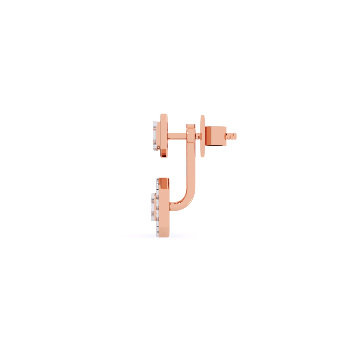 Round Squre Type Lab Grown Diamond Bridal Drop Earrings